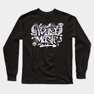 HOUSE MUSIC  - Graffiti Steez (Lavender) Long Sleeve T-Shirt